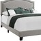 Homeroots 51.5 in. Solid WoodLinenMDF & Foam Queen Size Bed with a Chrome Trim 333300 - alternate 3